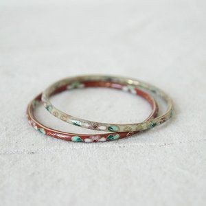 Vintage Set of Lacquered Bangle Bracelets